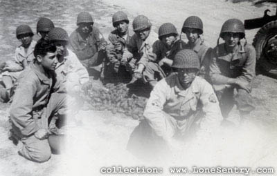 [11th Armored Division Training: Jeminez, Freeman, Scott, Richman, Tunsford, Miller, McDaniels, Eigenbrodt, McGill, Childers, Lt. Wayman]