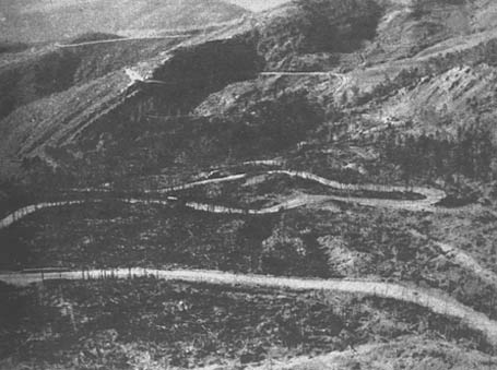 [View from summit of Giogo Pass, Monticelli on the right]