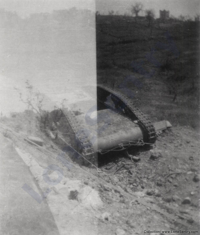 [Overturned Italian Tank]